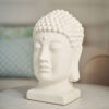 Buddha Head with Base - White