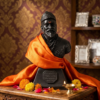 Chatrapati Shivaji maharaj sculpture (half body) - Black