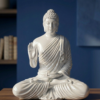 Gautam Buddha Sculpture - White