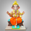 5 Inches Goad Ganesh - Orange