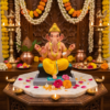 5 inch Goad Ganpati - Yellow