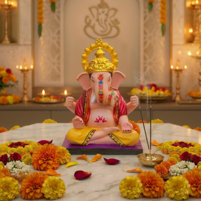 5 Inch Dagadusheth Ganpati Idol