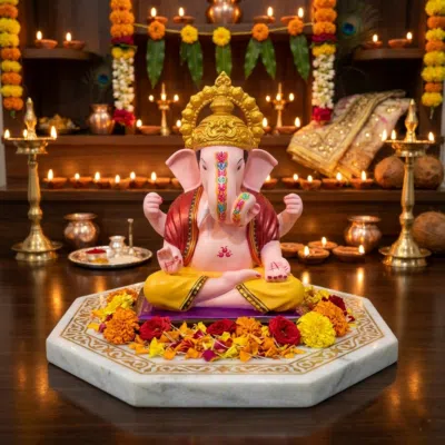 8 Inch Dagadusheth Ganpati Idol