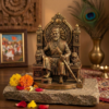Chatrapati Shivaji Maharaj Black & Copper Sculpture 13 Inches - Copper