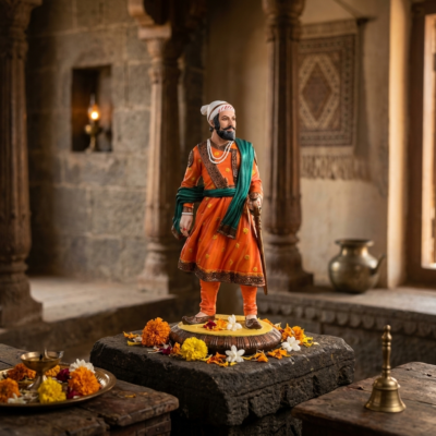 Multicolour Chhatrapati Shivaji Maharaj Sculpture 12 inches