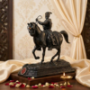Ashwarudh Chatrapati Shivaji Maharaj Sculpture 12 Inches - Black